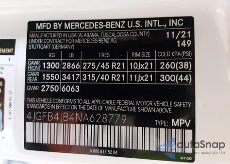 2022 Mercedes-Benz Gle 350 from USA, damaged, VIN 4JGFB4JB4NA628779